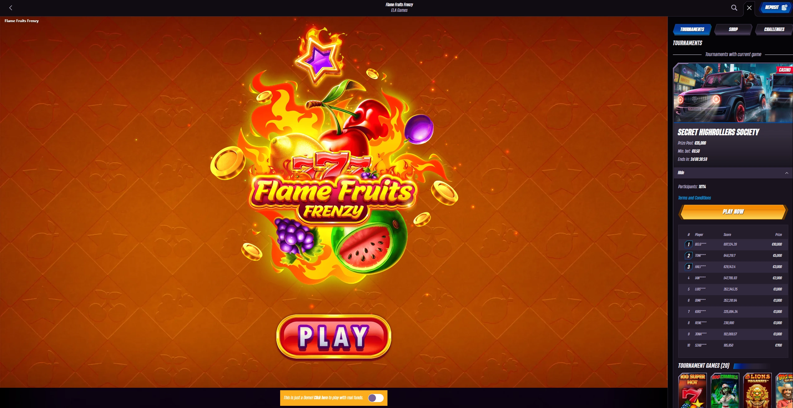 Flame Fruits Frenzy slot